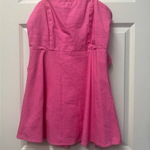 Altar'd State Pink Strapless Bow Dress